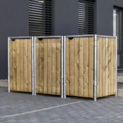 Cache-poubelle 3 Compartiments Müllbox En Bois Traité Naturel 3x240L – HIDE 10 Cache-poubelle 3 Compartiments Müllbox En Bois Traité Naturel 3x240L – HIDE -Mobilier De Jardin cache poubelle 3 compartiments mullbox en bois traite naturel 3x240l hide 4