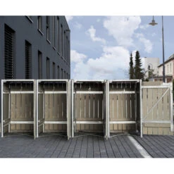 Cache-poubelle 4 Compartiments Müllbox En Bois Traité Gris 4x140L – HIDE 6 Cache-poubelle 4 Compartiments Müllbox En Bois Traité Gris 4x140L – HIDE -Mobilier De Jardin cache poubelle 4 compartiments mullbox en bois traite gris 4x140l hide 2