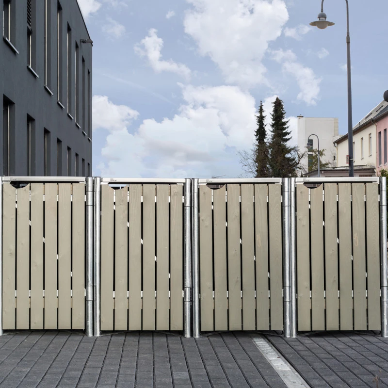 Cache-poubelle 4 Compartiments Müllbox En Bois Traité Gris 4x240L – HIDE 2 Cache-poubelle 4 Compartiments Müllbox En Bois Traité Gris 4x240L – HIDE – Image 2