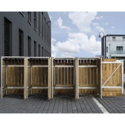 Cache-poubelle 4 Compartiments Müllbox En Bois Traité Naturel 4x140L – HIDE 8 Cache-poubelle 4 Compartiments Müllbox En Bois Traité Naturel 4x140L – HIDE -Mobilier De Jardin cache poubelle 4 compartiments mullbox en bois traite naturel 4x140l hide 3