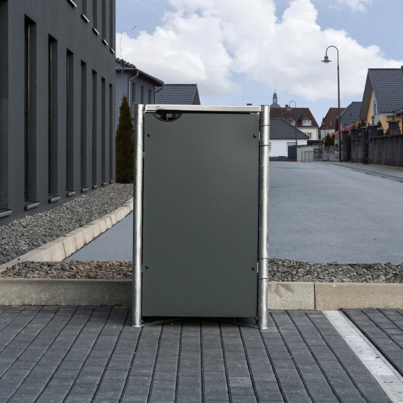 Cache-poubelle Müllbox En Aluminium Gris 140L – HIDE 2 Cache-poubelle Müllbox En Aluminium Gris 140L – HIDE – Image 2