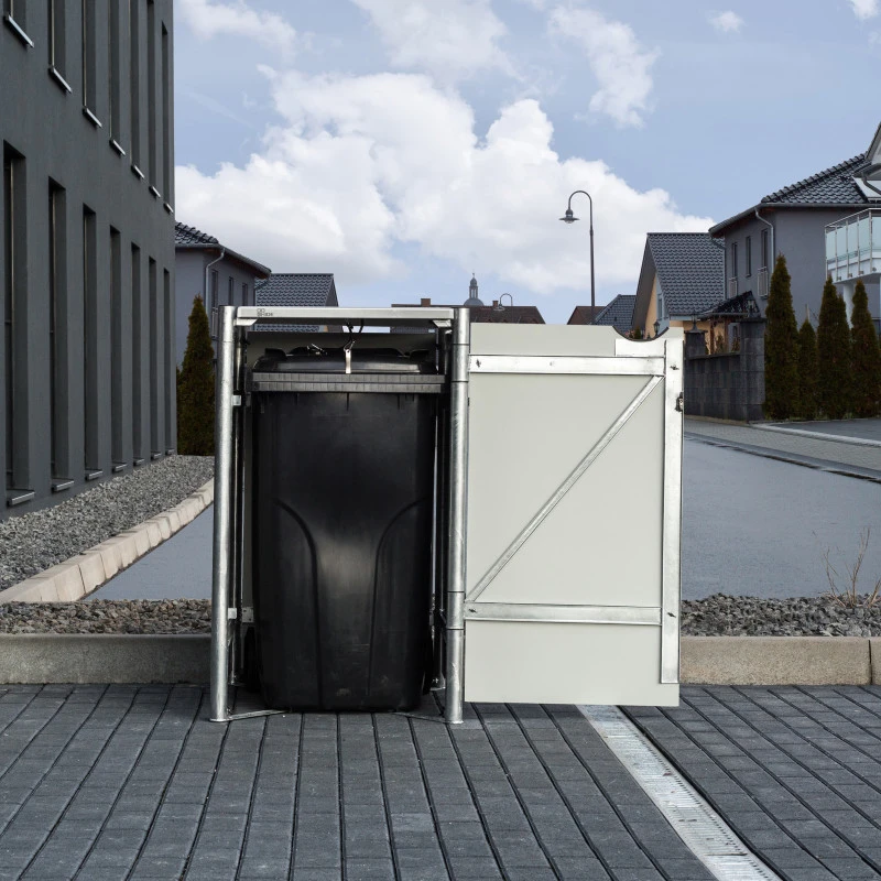 Cache-poubelle Müllbox En Aluminium Gris 140L – HIDE 1 Cache-poubelle Müllbox En Aluminium Gris 140L – HIDE