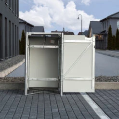 Cache-poubelle Müllbox En Aluminium Gris 240L – HIDE -Mobilier De Jardin cache poubelle mullbox en aluminium gris 240l hide 2