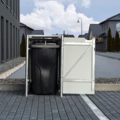 Cache-poubelle Müllbox En Aluminium Gris 240L – HIDE -Mobilier De Jardin cache poubelle mullbox en aluminium gris 240l hide 4