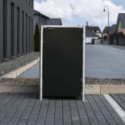 Cache-poubelle Müllbox En Aluminium Noir 240L – HIDE -Mobilier De Jardin cache poubelle mullbox en aluminium noir 240l hide 2