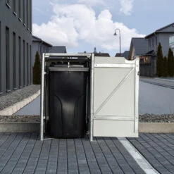 Cache-poubelle Müllbox En Aluminium Noir 240L – HIDE -Mobilier De Jardin cache poubelle mullbox en aluminium noir 240l hide 5