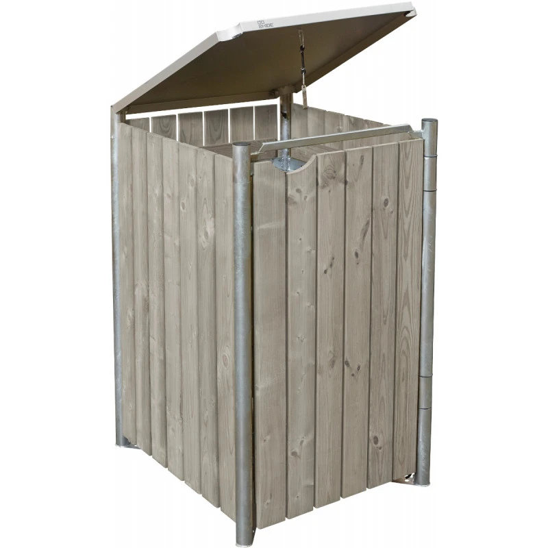 Cache-poubelle Müllbox En Bois Traité Gris 140L – HIDE 2 Cache-poubelle Müllbox En Bois Traité Gris 140L – HIDE – Image 2