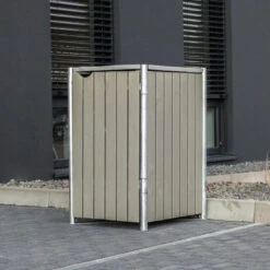 Cache-poubelle Müllbox En Bois Traité Gris 240L – HIDE