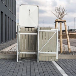 Cache-poubelle Müllbox En Bois Traité Gris 240L – HIDE -Mobilier De Jardin cache poubelle mullbox en bois traite gris 240l hide 5