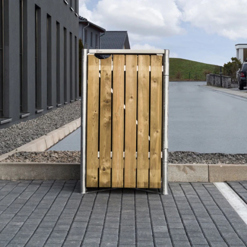 Cache-poubelle Müllbox En Bois Traité Naturel 240L – HIDE 4 Cache-poubelle Müllbox En Bois Traité Naturel 240L – HIDE – Image 4