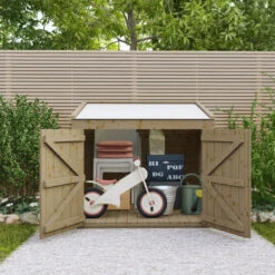 Coffre De Jardin En Bois Traité 20mm 1200L GENIO Blanc - Gardy Shelter -Mobilier De Jardin coffre de jardin en bois traite 20mm 1200l genio blanc gardy shelter 5