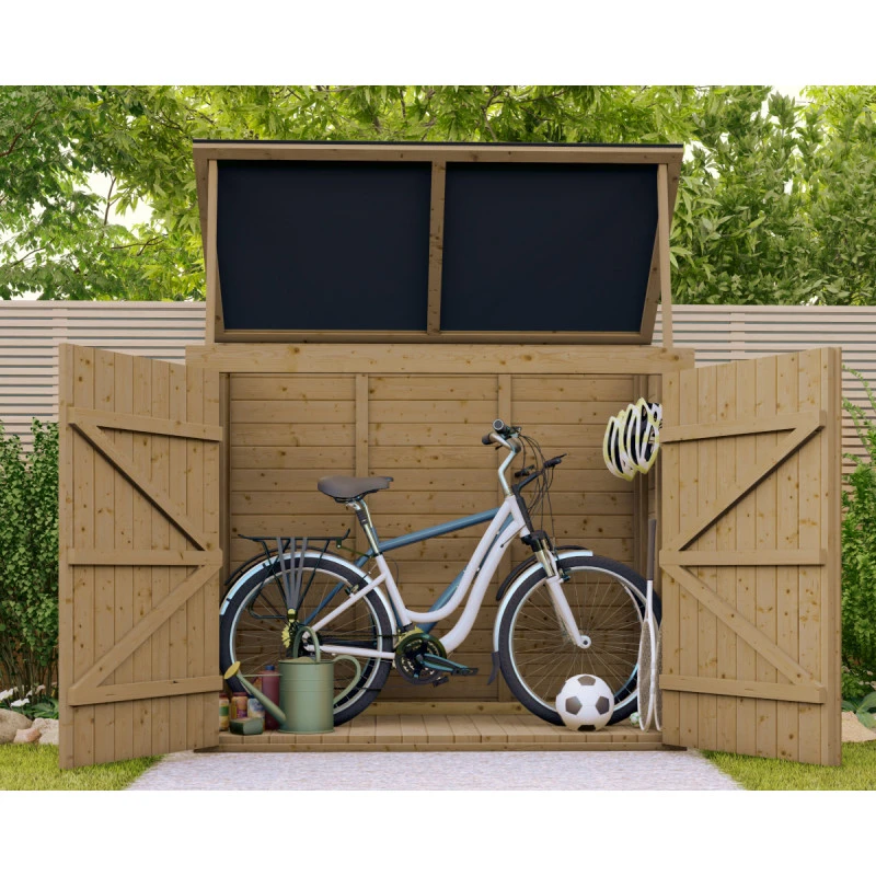 Coffre De Jardin En Bois Traité 28mm 2000L ALTO Noir - Gardy Shelter 1 Coffre De Jardin En Bois Traité 28mm 2000L ALTO Noir - Gardy Shelter