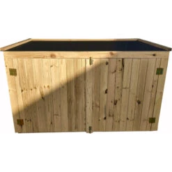 Coffre De Jardin En Bois Traité 28mm 2000L LARGO Noir - Gardy Shelter -Mobilier De Jardin coffre de jardin en bois traite 28mm 2000l largo noir gardy shelter 2