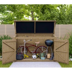 Coffre De Jardin En Bois Traité 28mm 2000L LARGO Noir - Gardy Shelter -Mobilier De Jardin coffre de jardin en bois traite 28mm 2000l largo noir gardy shelter 3