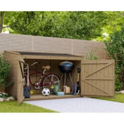 Coffre De Jardin En Bois Traité 28mm 2000L LARGO Noir - Gardy Shelter -Mobilier De Jardin coffre de jardin en bois traite 28mm 2000l largo noir gardy shelter 4
