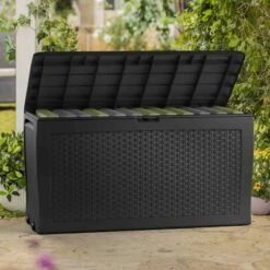 Coffre De Jardin En Résine Anthracite 270L Samoa – Keter -Mobilier De Jardin coffre de jardin en resine anthracite 270l samoa keter 3