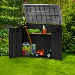 Coffre De Jardin Multifonctions En Résine 1200L Toit Plat Noir - Keter 8 Coffre De Jardin Multifonctions En Résine 1200L Toit Plat Noir - Keter -Mobilier De Jardin coffre de jardin multifonctions en resine 1200l toit plat keter 2