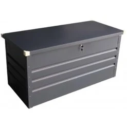 Coffre De Rangement En Métal Anthracite 400L Avec Plancher X-METAL 8 Coffre De Rangement En Métal Anthracite 400L Avec Plancher X-METAL -Mobilier De Jardin coffre de rangement en metal anthracite 430l avec plancher x metal 2