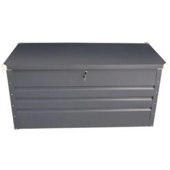 Coffre De Rangement En Métal Anthracite 400L Avec Plancher X-METAL 9 Coffre De Rangement En Métal Anthracite 400L Avec Plancher X-METAL -Mobilier De Jardin coffre de rangement en metal anthracite 430l avec plancher x metal 3
