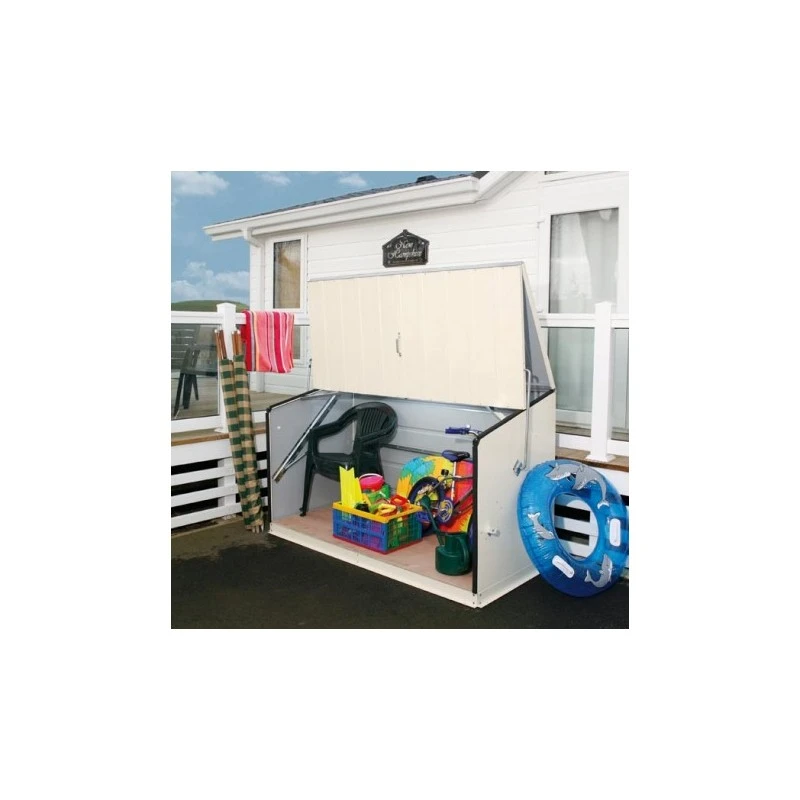 Coffre De Rangement En Métal Storegard 1500L Crème 1,74m² TRIMETALS 1 Coffre De Rangement En Métal Storegard 1500L Crème 1,74m² TRIMETALS