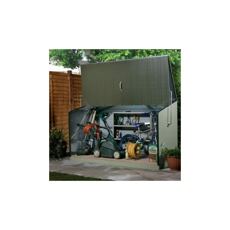 Coffre De Rangement En Métal Storegard 1500L Vert 1,74m² TRIMETALS 1 Coffre De Rangement En Métal Storegard 1500L Vert 1,74m² TRIMETALS