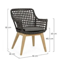 Fauteuil De Jardin MADISON Noir -Mobilier De Jardin fauteuil de jardin madison noir 4