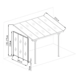 Panneau Latéral En Aluminium Et PC 4mm Pour Toit De Terrasse Anthracite 2,5m X-METAL -Mobilier De Jardin panneau lateral en aluminium et pc 4mm pour toit de terrasse anthracite 25m x metal 2