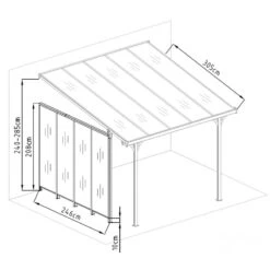Panneau Latéral En Aluminium Et PC 4mm Pour Toit De Terrasse Anthracite 3m X-METAL -Mobilier De Jardin panneau lateral en aluminium et pc 4mm pour toit de terrasse anthracite 3m x metal 2