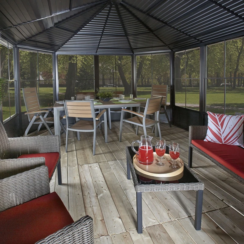 Pavillon Charlestone 384x594cm En Aluminium Et Acier Galvanisé - SOJAG 3 Pavillon Charlestone 384x594cm En Aluminium Et Acier Galvanisé - SOJAG – Image 3