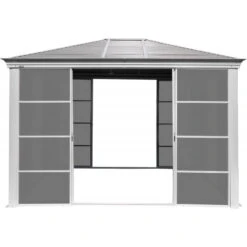 Pavillon Striano 362x298cm En Aluminium Et Acier Galvanisé Avec Moustiquaires - SOJAG -Mobilier De Jardin pavillon striano 362x298cm en aluminium et acier galvanise avec moustiquaires sojag 3