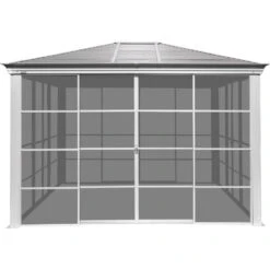 Pavillon Striano 362x298cm En Aluminium Et Acier Galvanisé Avec Moustiquaires - SOJAG -Mobilier De Jardin pavillon striano 362x298cm en aluminium et acier galvanise avec moustiquaires sojag 4