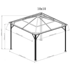 Pergola 3x3m Verona En Alu Anthracite Et Polycarbonate 6mm - SOJAG -Mobilier De Jardin pergola 3x3m verona en alu anthracite et polycarbonate 6mm sojag 2