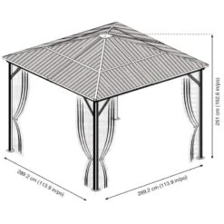 Pergola 3x3m Verona En Alu Anthracite Et Polycarbonate 6mm - SOJAG -Mobilier De Jardin pergola 3x3m verona en alu anthracite et polycarbonate 6mm sojag 4