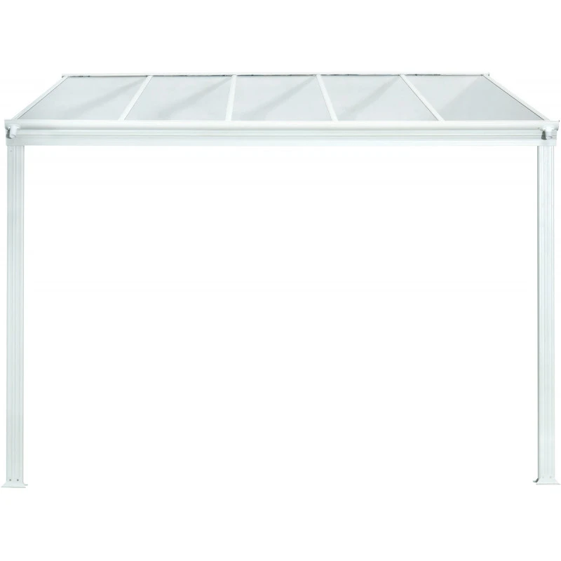 Pergola Adossée 300x300cm En Aluminium Blanc Et Polycarbonate 4mm CIELO - DCB Garden 2 Pergola Adossée 300x300cm En Aluminium Blanc Et Polycarbonate 4mm CIELO - DCB Garden – Image 2