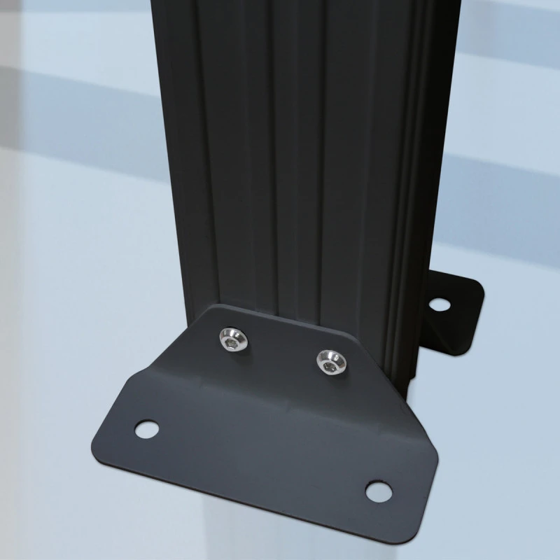 Pergola Adossée 300x300cm En Aluminium Noir Et Polycarbonate 4mm CIELO - DCB Garden 5 Pergola Adossée 300x300cm En Aluminium Noir Et Polycarbonate 4mm CIELO - DCB Garden – Image 5