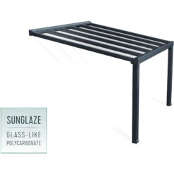 Pergola Adossée Stockholm 350x368cm Aluminium Gris Et Polycarbonate Avec Stores De Toit Rétractables – Palram - Canopia -Mobilier De Jardin pergola adossee stockholm 350x368cm aluminium gris et polycarbonate avec stores de toit retractables palram 5