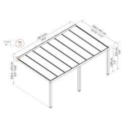 Pergola Adossée Stockholm 350x590cm Aluminium Gris Et Polycarbonate Avec Stores De Toit Rétractables – Palram - Canopia -Mobilier De Jardin pergola adossee stockholm 350x590cm aluminium gris et polycarbonate avec stores de toit retractables palram 4