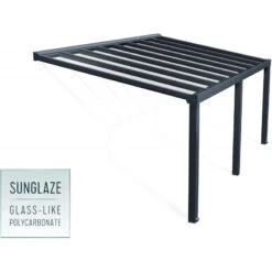 Pergola Adossée Stockholm 350x590cm Aluminium Gris Et Polycarbonate Avec Stores De Toit Rétractables – Palram - Canopia -Mobilier De Jardin pergola adossee stockholm 350x590cm aluminium gris et polycarbonate avec stores de toit retractables palram 5