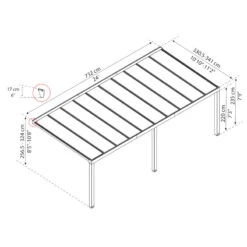 Pergola Adossée Stockholm 350x740cm Aluminium Gris Et Polycarbonate Avec Stores De Toit Rétractables – Palram - Canopia -Mobilier De Jardin pergola adossee stockholm 350x740cm aluminium gris et polycarbonate avec stores de toit retractables palram 4