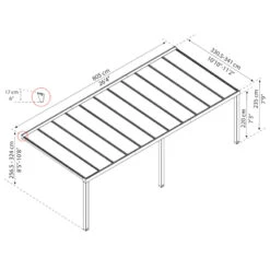Pergola Adossée Stockholm 350x810cm Aluminium Gris Et Polycarbonate Avec Stores De Toit Rétractables – Palram - Canopia -Mobilier De Jardin pergola adossee stockholm 350x810cm aluminium gris et polycarbonate avec stores de toit retractables palram 4