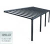 Pergola Adossée Stockholm 350x950cm Aluminium Gris Et Polycarbonate Avec Stores De Toit Rétractables – Palram - Canopia