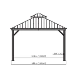 Pergola Alu Anthracite Et Acier Galvanisé Messina 3,63x4,83m - SOJAG -Mobilier De Jardin pergola alu anthracite et acier galvanise messina 363x483m sojag 1 3