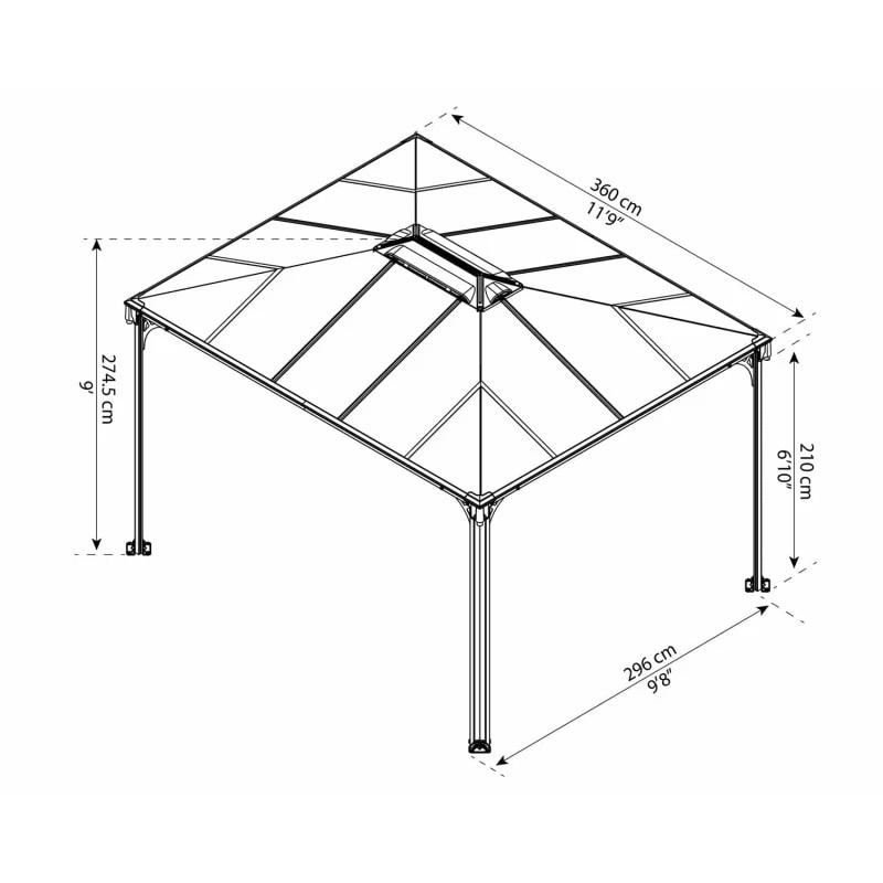Pergola Aluminium Et Polycarbonate 360x296cm Martinique™ 3600 - Canopia 2 Pergola Aluminium Et Polycarbonate 360x296cm Martinique™ 3600 - Canopia – Image 2