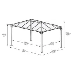 Pergola Aluminium Et Polycarbonate 430x295,5cm Martinique 4300 Palram - Canopia -Mobilier De Jardin pergola aluminium et polycarbonate 430x2955cm martinique 4300 palram 2