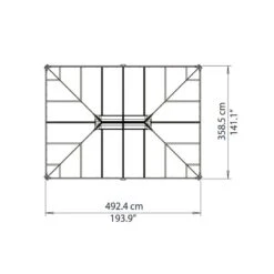 Pergola Aluminium Et Polycarbonate 492x359cm Martinique 5000 Palram - Canopia -Mobilier De Jardin pergola aluminium et polycarbonate 492x359cm martinique 5000 palram 3
