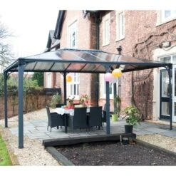 Pergola Aluminium Et Polycarbonate 492x359cm Martinique 5000 Palram - Canopia -Mobilier De Jardin pergola aluminium et polycarbonate 492x359cm martinique 5000 palram 4