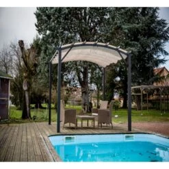 Pergola Arche Aluminium/acier Gris Anthracite 11,22m² Avec Toit En Toile Polyester 140gr/m² écru HABRITA 11 Pergola Arche Aluminium/acier Gris Anthracite 11,22m² Avec Toit En Toile Polyester 140gr/m² écru HABRITA -Mobilier De Jardin pergola arche aluminiumacier gris anthracite 1122m avec toit en toile polyester 140grm ecru habrita 5