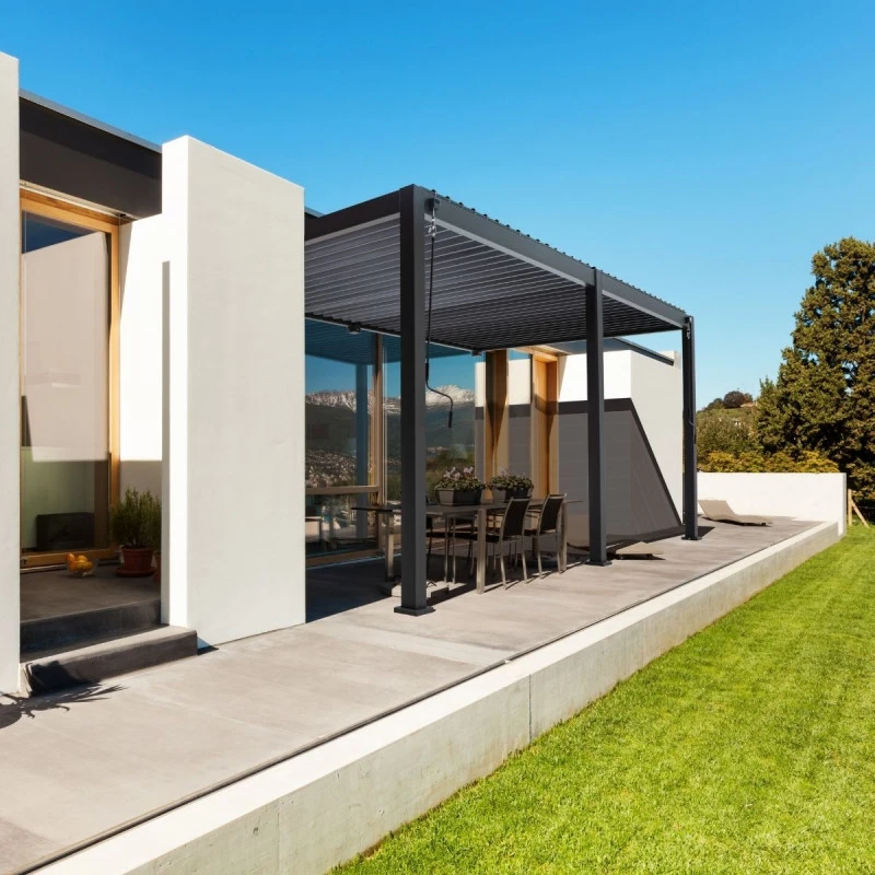 Pergola Bioclimatique Adossée En Alu Anthracite 3,6x6m Ombrea 2 Pergola Bioclimatique Adossée En Alu Anthracite 3,6x6m Ombrea – Image 2
