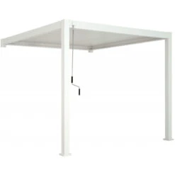 Pergola Bioclimatique Adossée En Alu Blanc 3x3m Ombrea -Mobilier De Jardin pergola bioclimatique adossee en alu blanc 3x3m ombrea 2