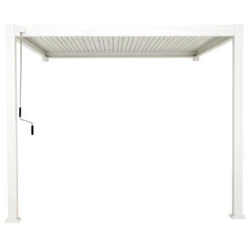 Pergola Bioclimatique Adossée En Alu Blanc 3x3m Ombrea -Mobilier De Jardin pergola bioclimatique adossee en alu blanc 3x3m ombrea 3